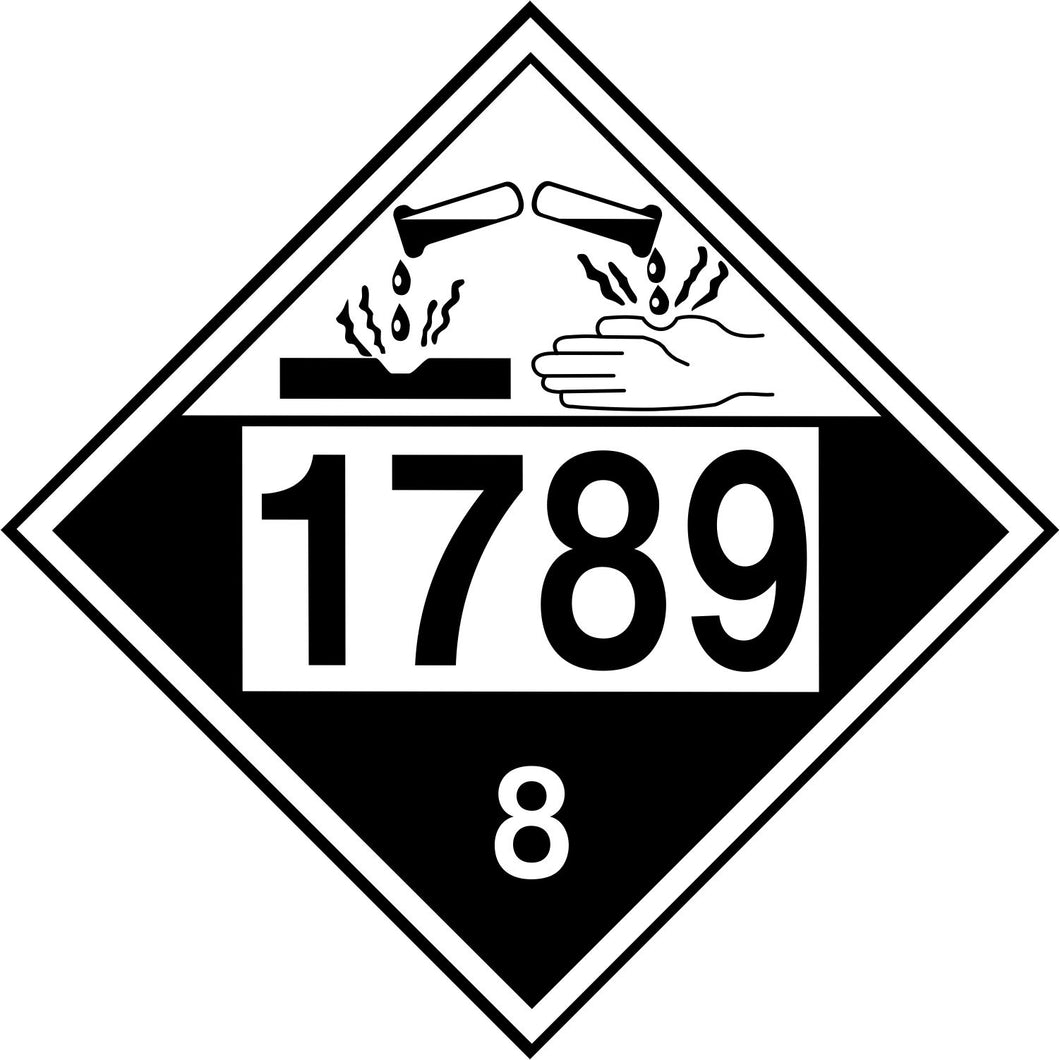 CORROSIVE PLACARD DECAL 1789