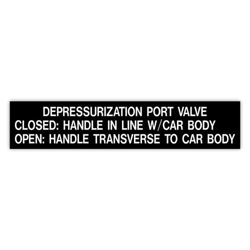 DEPRESSURIZATION PORT VALVE - Online Railcar Decals and Screen Printing™