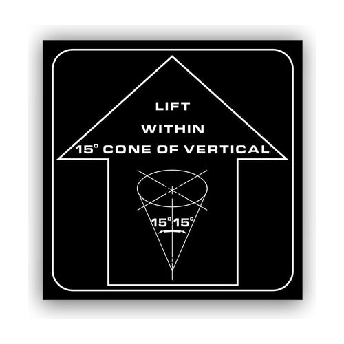 LIFT WITHIN 15 DEG CONE OF VERTICLE - Online Railcar Decals and Screen Printing™